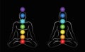 Chakras Couple Meditation Man Woman Black