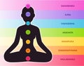 Chakras on female body