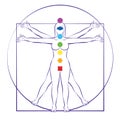 Chakras Female Body Vitruvian Woman Rainbow Colors