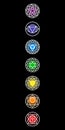 Chakras icons set Royalty Free Stock Photo