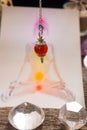 Chakras over a human body