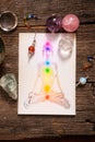 Chakras over a human body Royalty Free Stock Photo