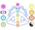 Chakras and spirituality symbols Royalty Free Stock Photo