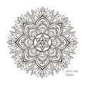 Chakras symbol coloring vector illustration. For logo yoga healing, mandala, meditation, kundalini