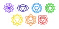 Chakras. Vector set. Sacral chakra symbol. For logo yoga healing meditation. Beautiful outline mandalas