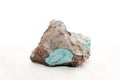 chalcedony on hemimorphite mineral sample Royalty Free Stock Photo