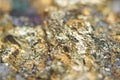 Chalcopyrite Copper iron sulfide mineral Macro. Royalty Free Stock Photo