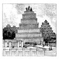 Chaldaean Temple vintage illustration Royalty Free Stock Photo