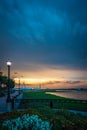 Chaleston south carolina park waterfront at sunset Royalty Free Stock Photo