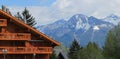 Chalet in Crans Montana by summer, Switzerland Royalty Free Stock Photo