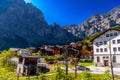 Chalet and hotels in swiss village in Alps, Leukerbad, Leuk, Vis