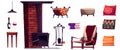 Chalet interior design elements set Royalty Free Stock Photo
