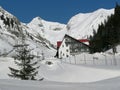 The chalet from the snowie mountains Royalty Free Stock Photo