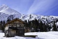 Chalet in Valun de Fanes Royalty Free Stock Photo