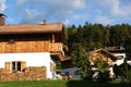 Chalets With Flowers and Wood Royalty Free Stock Photo