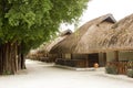 Chalets with thatched roofs