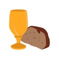 Chalice with bread piece Royalty Free Stock Photo