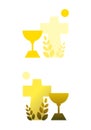 Chalice, cross, grain and sun