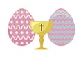 chalice sacred with eggs of easter