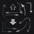 Chalk arrow set Royalty Free Stock Photo