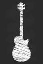 Chalk art bass guitar illustration Royalty Free Stock Photo