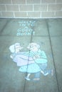 Chalk Art Elderly Couple Waltzing