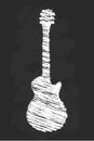 Chalk Art Electric Guitar Illustration