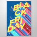 Vector bright BLACK FRIDAY memphis style poster