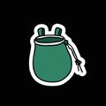 Chalk bag for climbing doodle icon