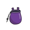 Chalk bag for climbing doodle icon, vector illustration