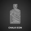 Chalk Big bottle with clean water icon isolated on black background. Plastic container for the cooler. Vector