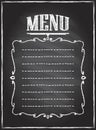 Chalk blackboard menu list