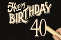 Chalk board and happy 40th birthday
