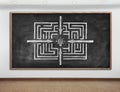 Chalk board with maze