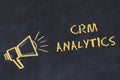 Chalk board sketch with handwritten text crm analytics