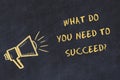 Chalk board sketch with handwritten text what do you need to succeed Royalty Free Stock Photo