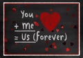 Chalk Board Style You and Me Valentine Card