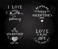 Chalk board with Valentines type designs