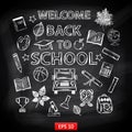 Chalk board Welcome back to school Royalty Free Stock Photo