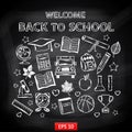 Chalk board Welcome back to school Royalty Free Stock Photo