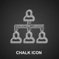 Chalk Business hierarchy organogram chart infographics icon isolated on black background. Corporate organizational Royalty Free Stock Photo
