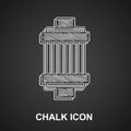Chalk Car air filter icon isolated on black background. Automobile repair service symbol. Vector