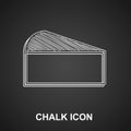 Chalk Cheese icon isolated on black background. Vector Royalty Free Stock Photo