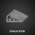 Chalk Cheese icon isolated on black background. Vector Royalty Free Stock Photo