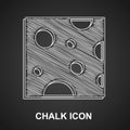 Chalk Cheese icon isolated on black background. Vector