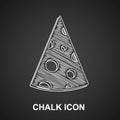 Chalk Cheese icon isolated on black background. Vector Royalty Free Stock Photo