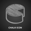 Chalk Cheese icon isolated on black background. Vector