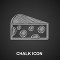 Chalk Cheese icon isolated on black background. Vector Royalty Free Stock Photo