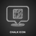 Chalk Cheese icon isolated on black background. Vector