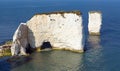 Chalk cliffs Old Harry Rocks Isle of Purbeck in Dorset south England UK Royalty Free Stock Photo